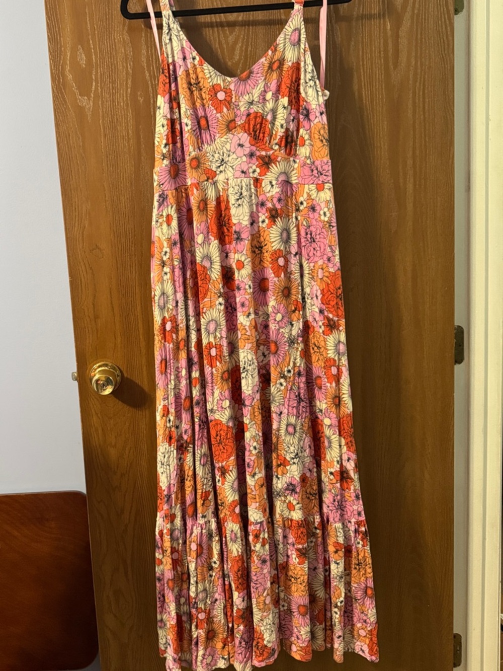 torrid Floral Maxi Slip Dress in Pink, Orange & Cream